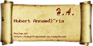 Hubert Annamária névjegykártya